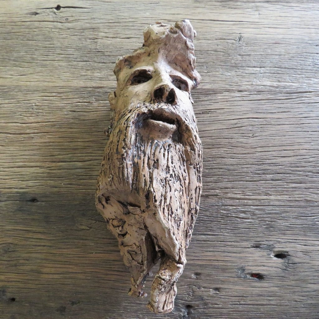 Keramiek beeld man baard "wood spirit", Enlèvement ou Envoi, Bois, Statue, Homme