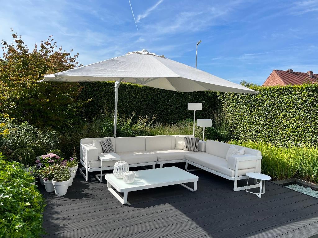 Tuin en loungeset, Tuin en Terras, Ophalen, 5 zitplaatsen, Aluminium, Zo goed als nieuw