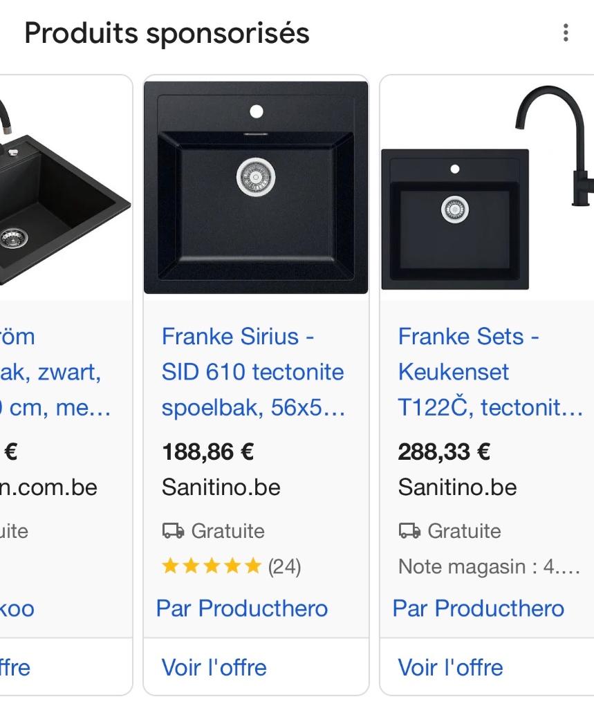 Évier tectonic Franke SID noir, Neuf, Moins de 25 cm, Moins de 100 cm, Enlèvement