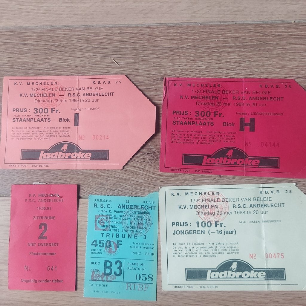 Voetbaltickets kv mechelen, Verzamelen, Sportartikelen en Voetbal, Ophalen of Verzenden, Zo goed als nieuw