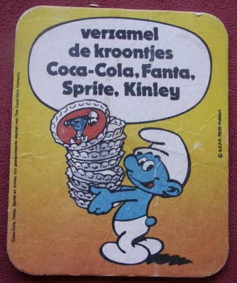 Oud Coca Cola bierviltje onderzetter Smurf verzamelkroontjes, Verzamelen, Ophalen of Verzenden, Nieuw