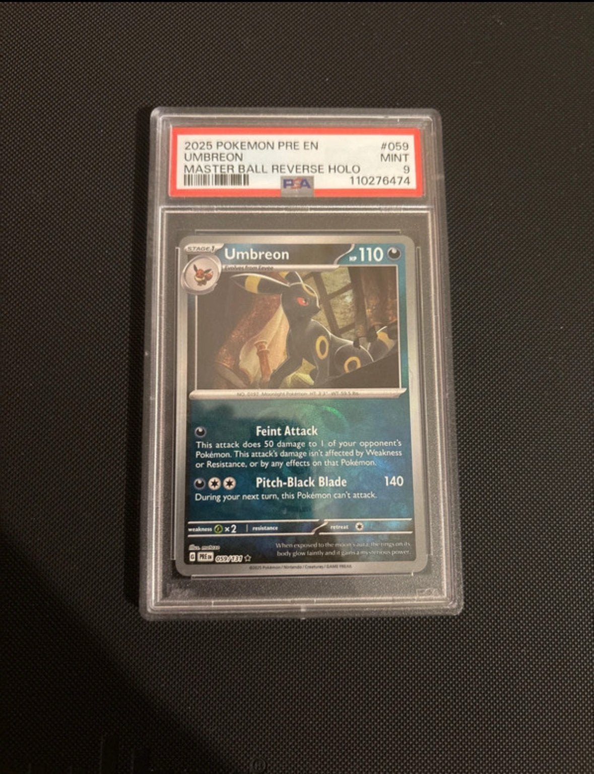 Umbeon Masterball PSA 9, Enlèvement ou Envoi, Comme neuf