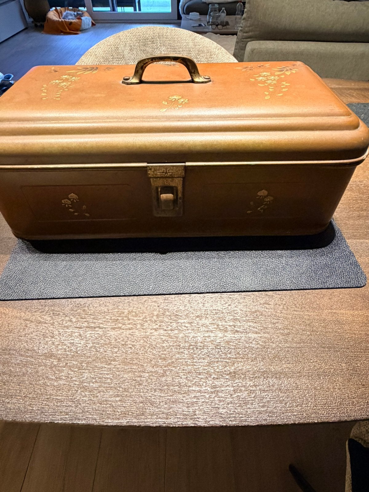Vintage brood trommel, Huis en Inrichting, Keuken | Tupperware, Ophalen, Gebruikt, Bruin, Bus of Trommel