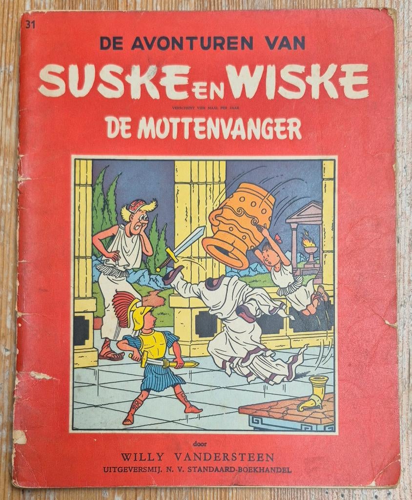 Suske en Wiske 31 De mottenvanger 1e druk 1957 Vandersteen, Boeken, Stripverhalen, Gelezen, Willy Vandersteen, Eén stripboek, Ophalen of Verzenden
