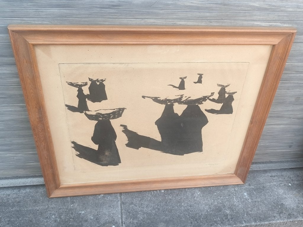 Gravure signe R. Debenjak, Antiek en Kunst, Kunst | Litho's en Zeefdrukken, Ophalen of Verzenden, Lithografie