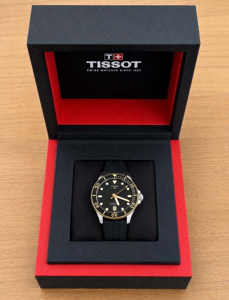 Tissot Seastar 1000 Quartz – Full Set + Extra Band, Ophalen of Verzenden, Waterdicht, Zo goed als nieuw