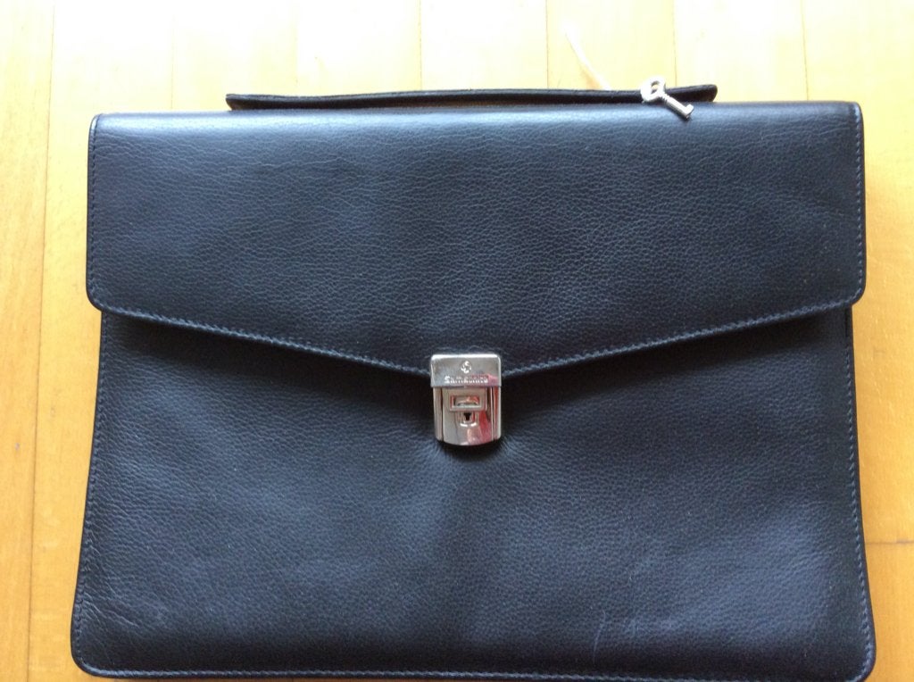 Aktentas Leder SAMSONIT    ( Nieuw )  zwart, Handtassen en Accessoires, Ophalen, Nieuw, Zwart, Leder