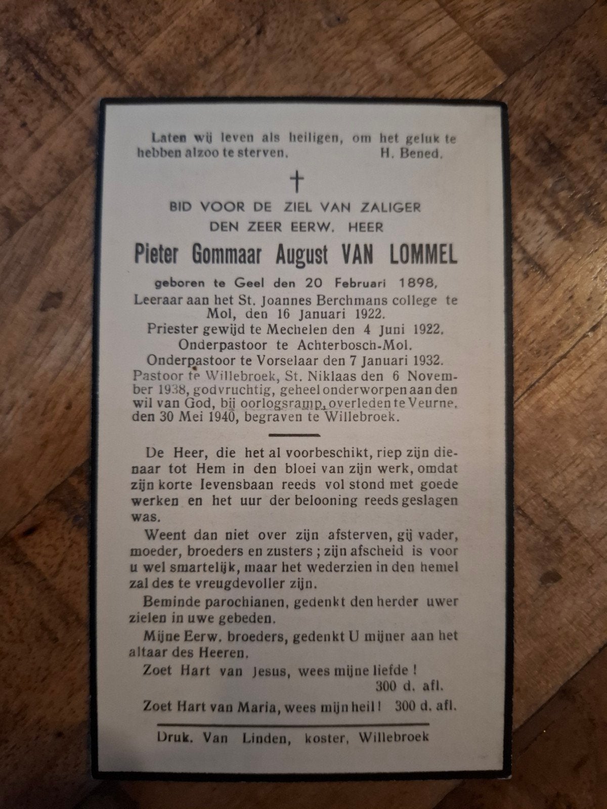 victime de guerre mai 1940, Geel, Enlèvement