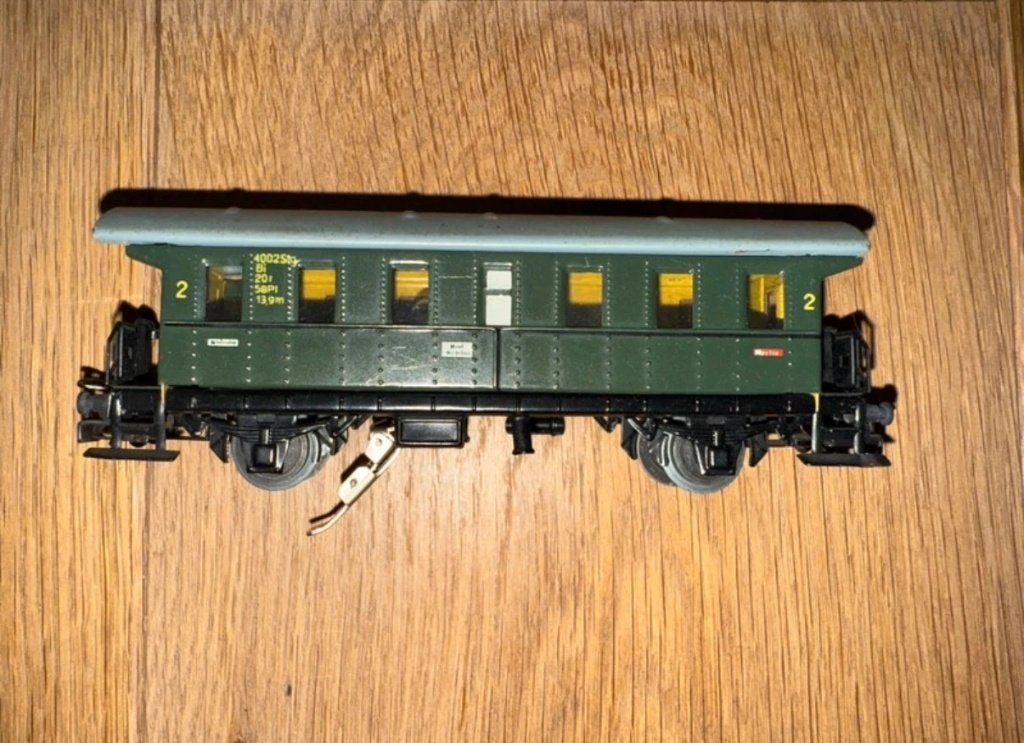Voiture voyageurs tôle H0 Märklin 4002 DB Donnerbüchse, Enlèvement ou Envoi, Courant alternatif, Wagon, Comme neuf