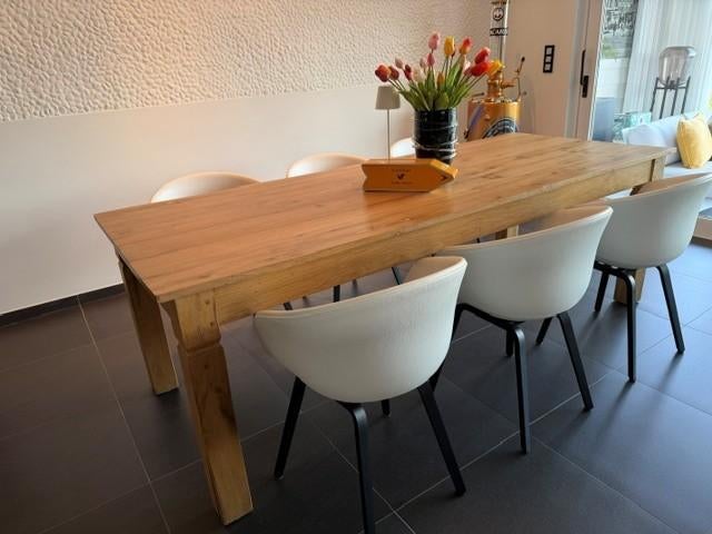 Mooie eiken Tafel te koop, Ophalen, Rustiek, Eikenhout, 200 cm of meer