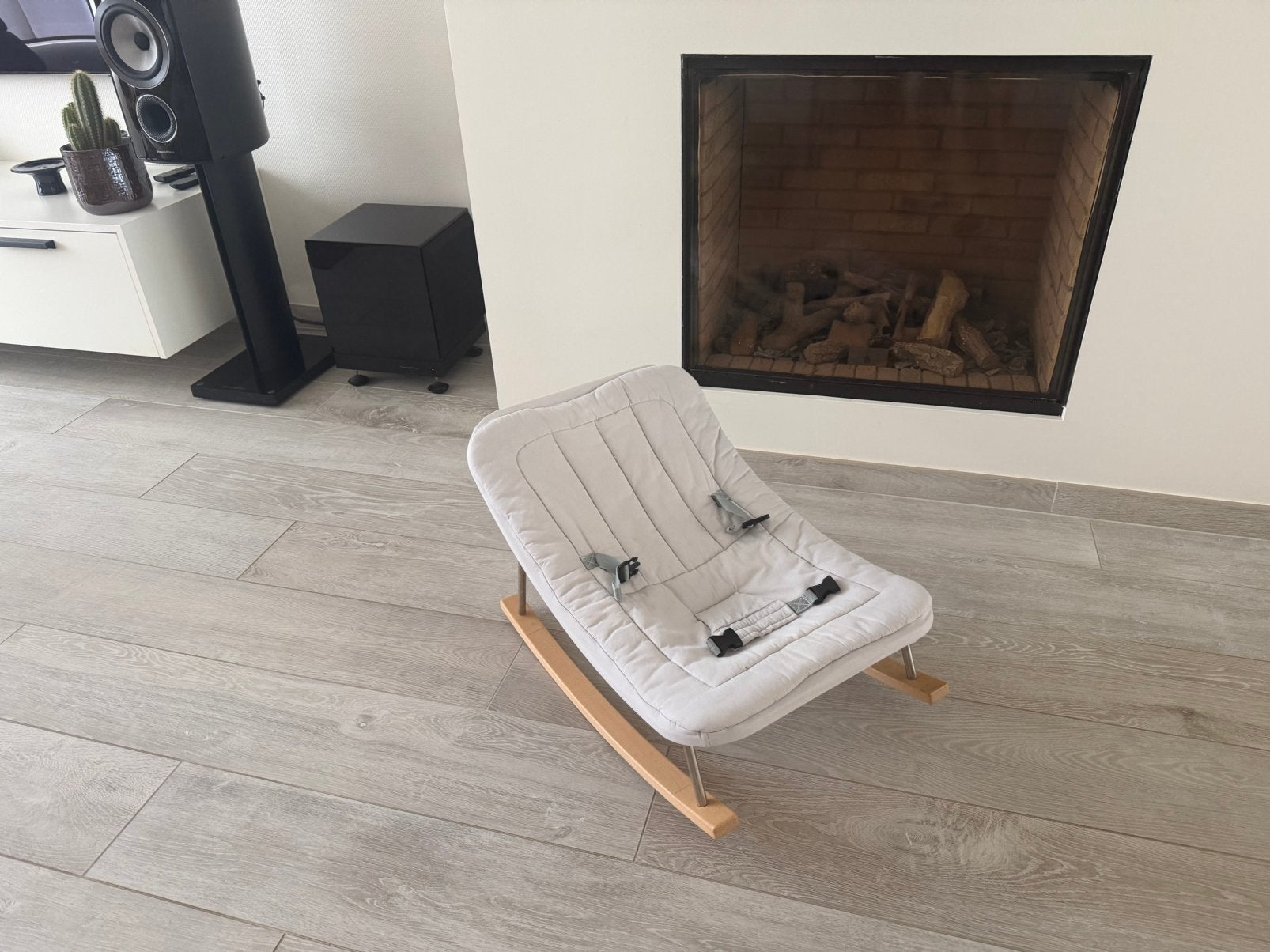 Charlie Crane LEVO Baby Rocker – naturel hout – zeer mooi, Ophalen, Zo goed als nieuw, Wipstoel