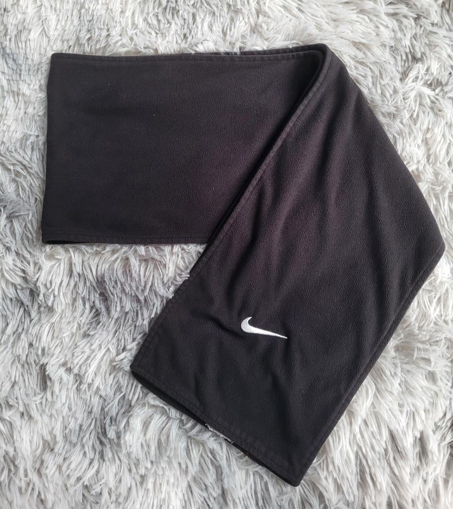 Nike Vintage Swoosh fleecesjaal — Zwart Fleece — Y2K, Ophalen of Verzenden, Overige maten, Nike, Sjaal