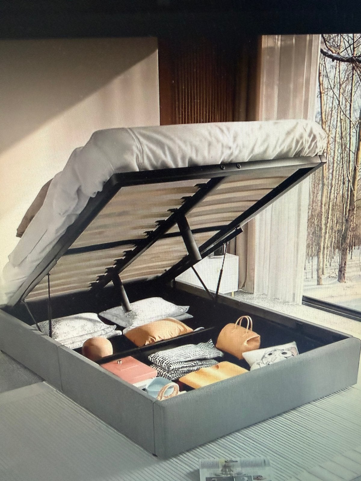 Nieuw Dubbel bed met opbergvak, matras lattenbodem 140 x 200, Huis en Inrichting, Slaapkamer | Bedden, Ophalen, 140 cm, 200 cm