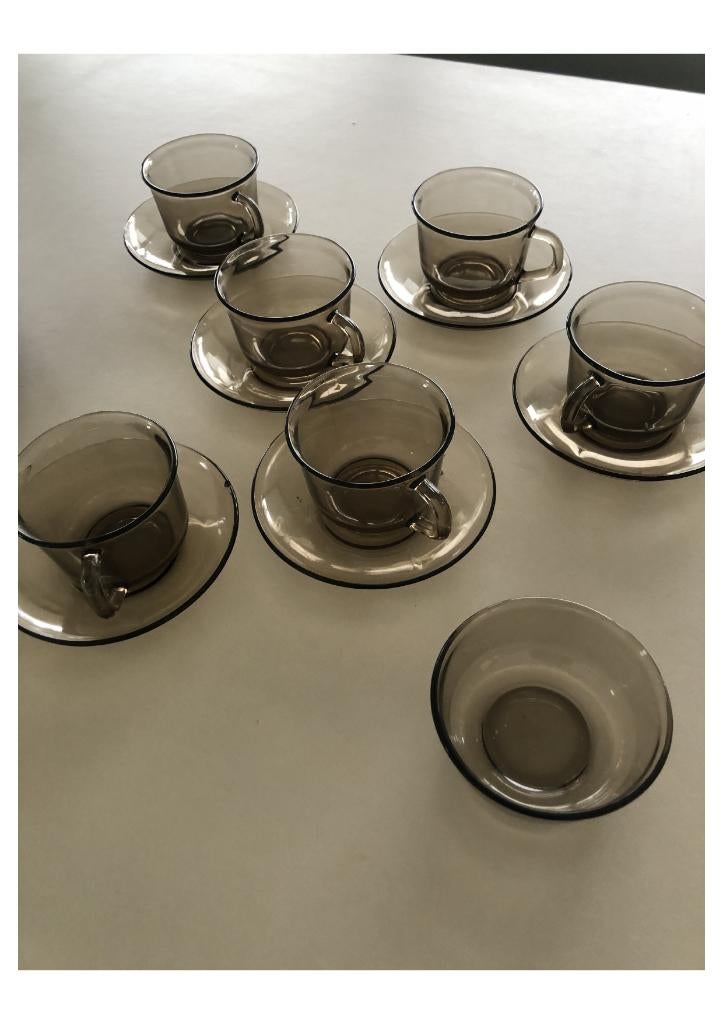 Vintage servies BP, Enlèvement, Verre, Assiettes(s)