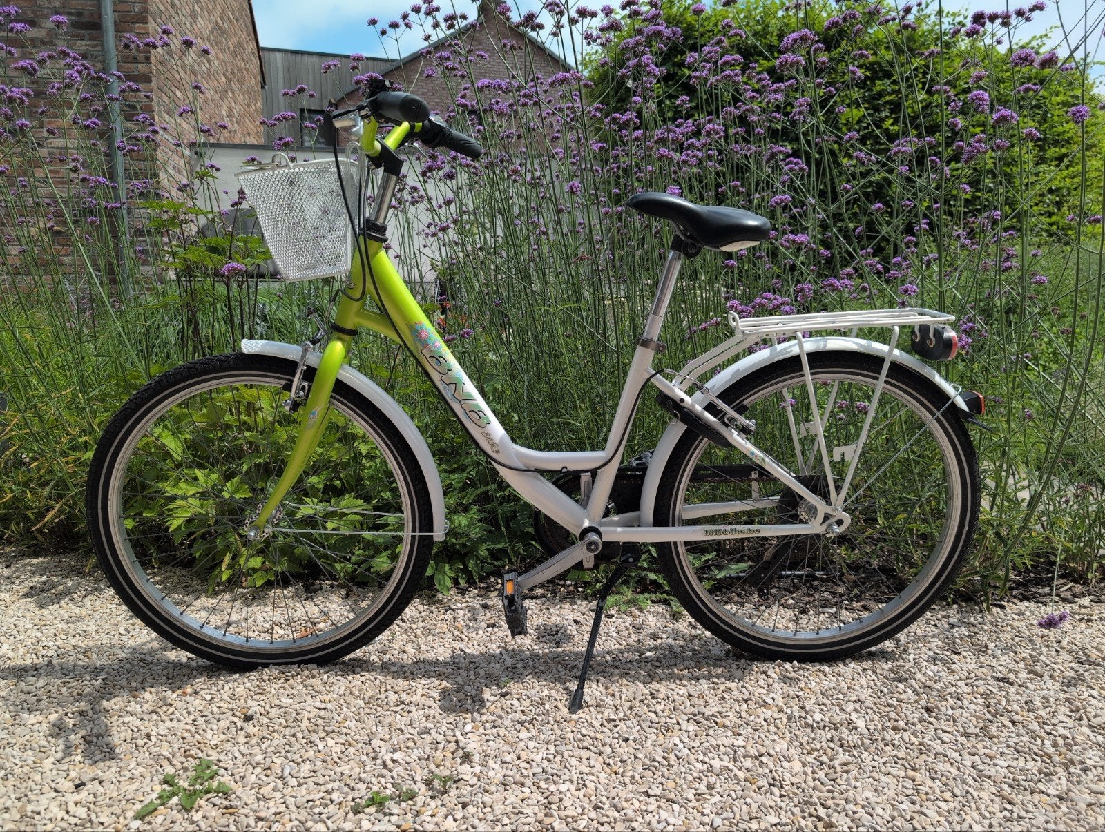 Groene BNB Flowerkid fiets voor 6/7 jaar., Frein sur jante, Bnb flowerkid, Enlèvement, Utilisé