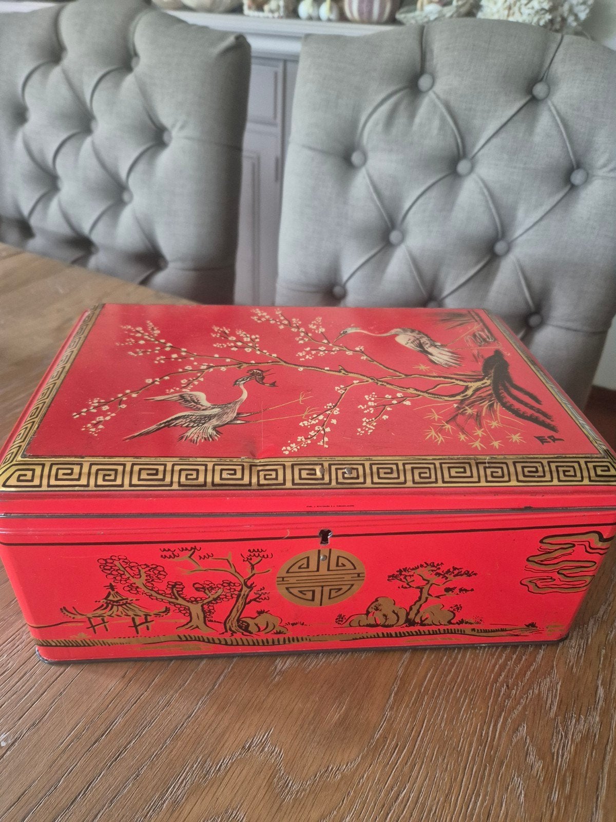 vintage blikken doos jaren 50, Antiek en Kunst, Ophalen of Verzenden