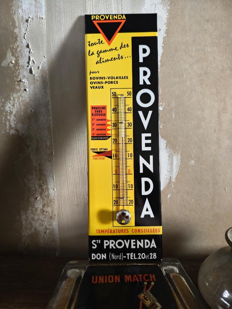 Oude thermometer GLACOIDE PROVENDA, Enlèvement ou Envoi, Comme neuf, Panneau publicitaire