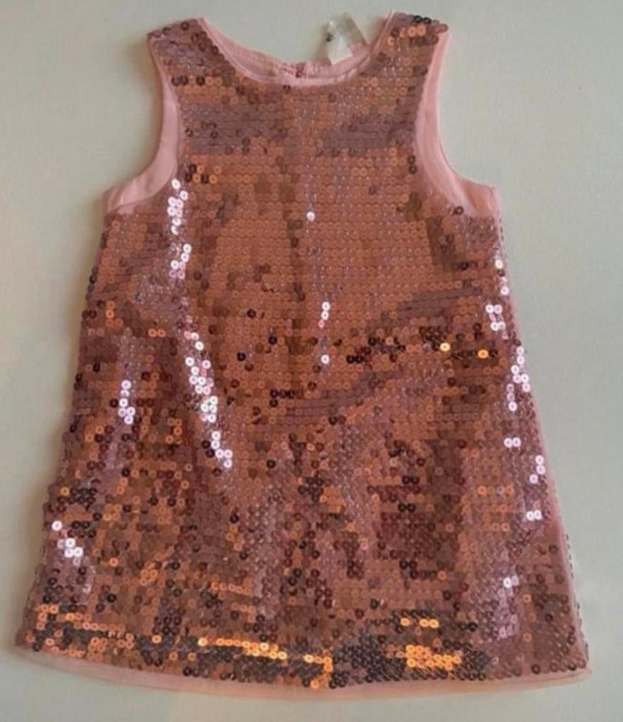 Lichtroos glitterkleedje - H&M - mt 92, Ophalen of Verzenden, Zo goed als nieuw, Meisje, Jurk of Rok