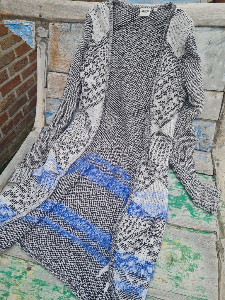 Fleurige lange gebreide gilet S/M, Ophalen of Verzenden