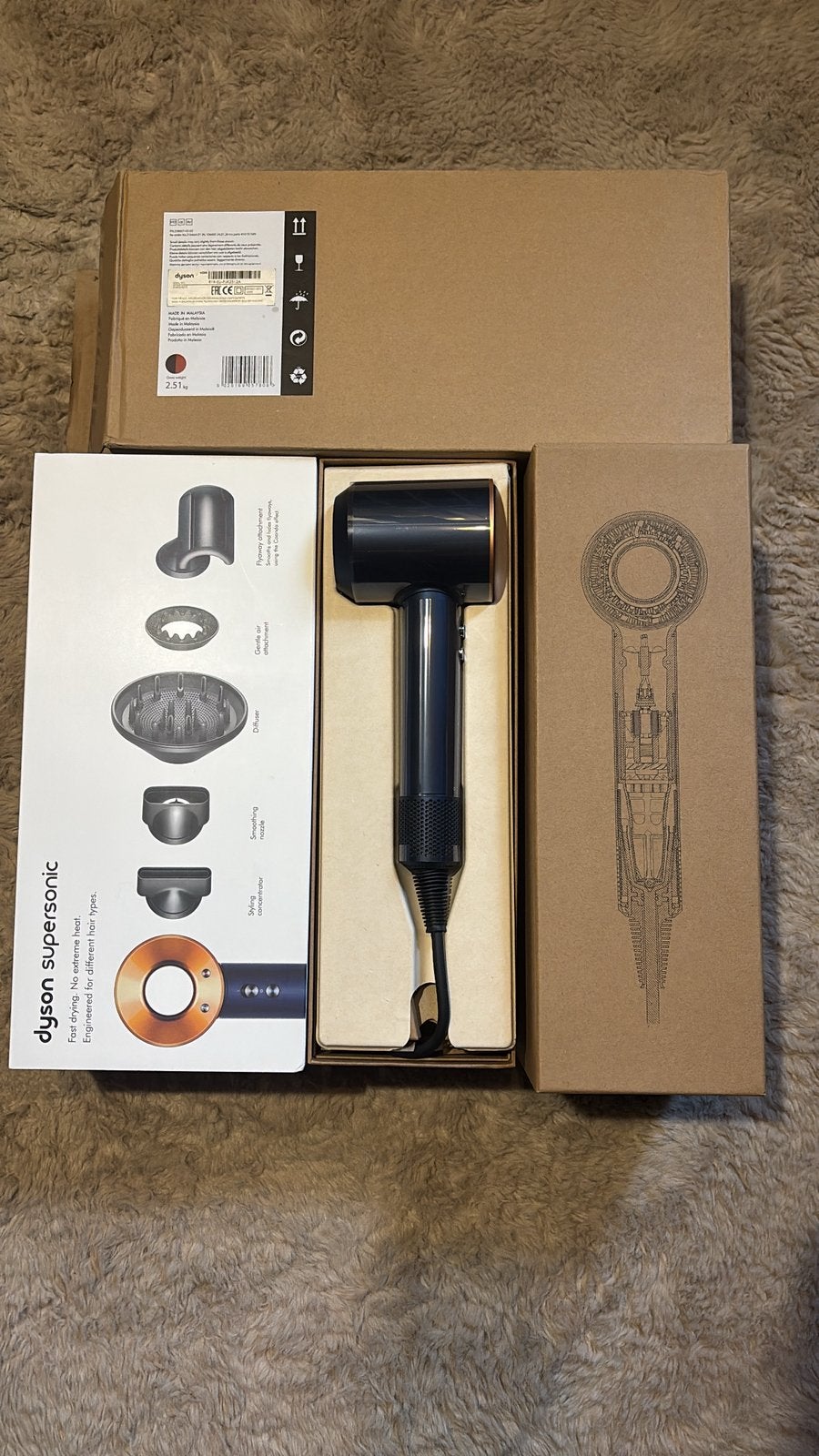 Dyson Supersonic HD08 –Prussian Blue/ Rich Copper – Nieuw, Handtassen en Accessoires, Ophalen of Verzenden, Nieuw, Haardroger