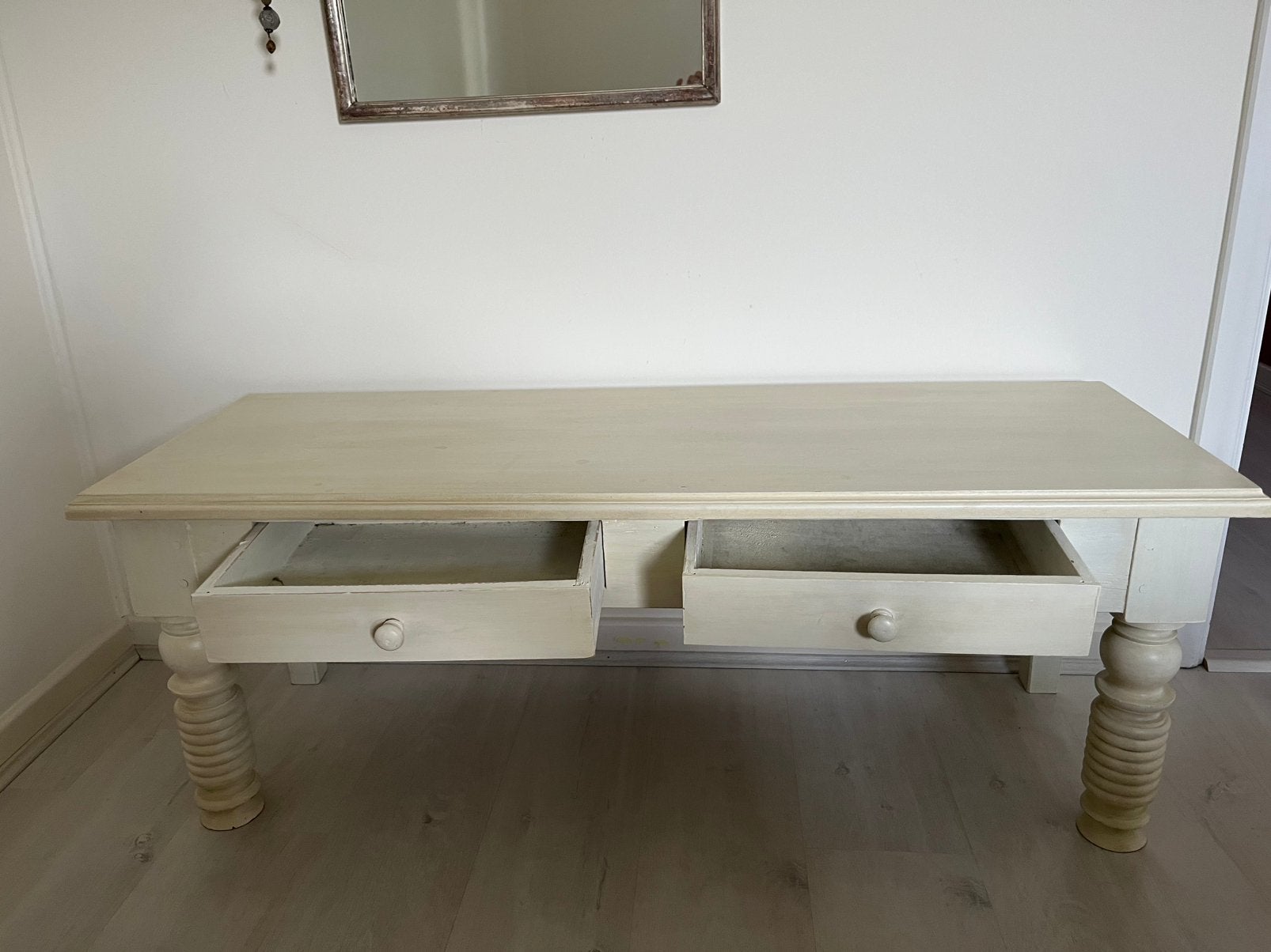 Console blanche bois, Maison & Meubles, Enlèvement, Comme neuf