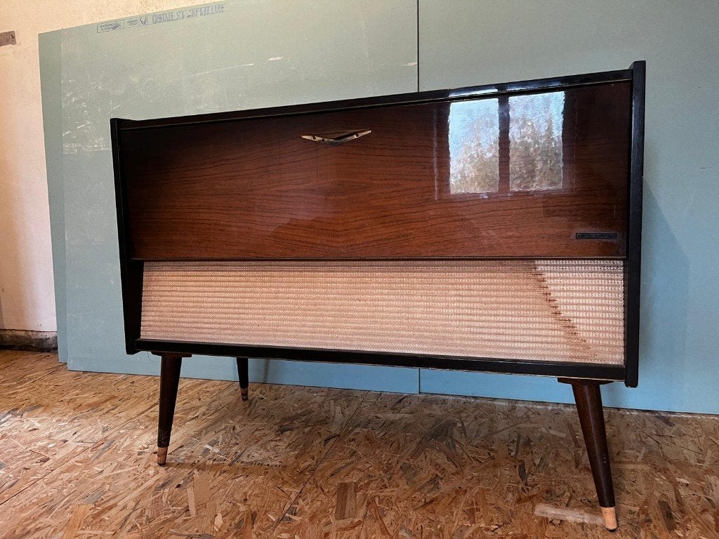 Meuble hifi téléfunken de 1960, TV, Hi-fi & Vidéo, Enlèvement, Utilisé, Radio, Avec lecteur de CD