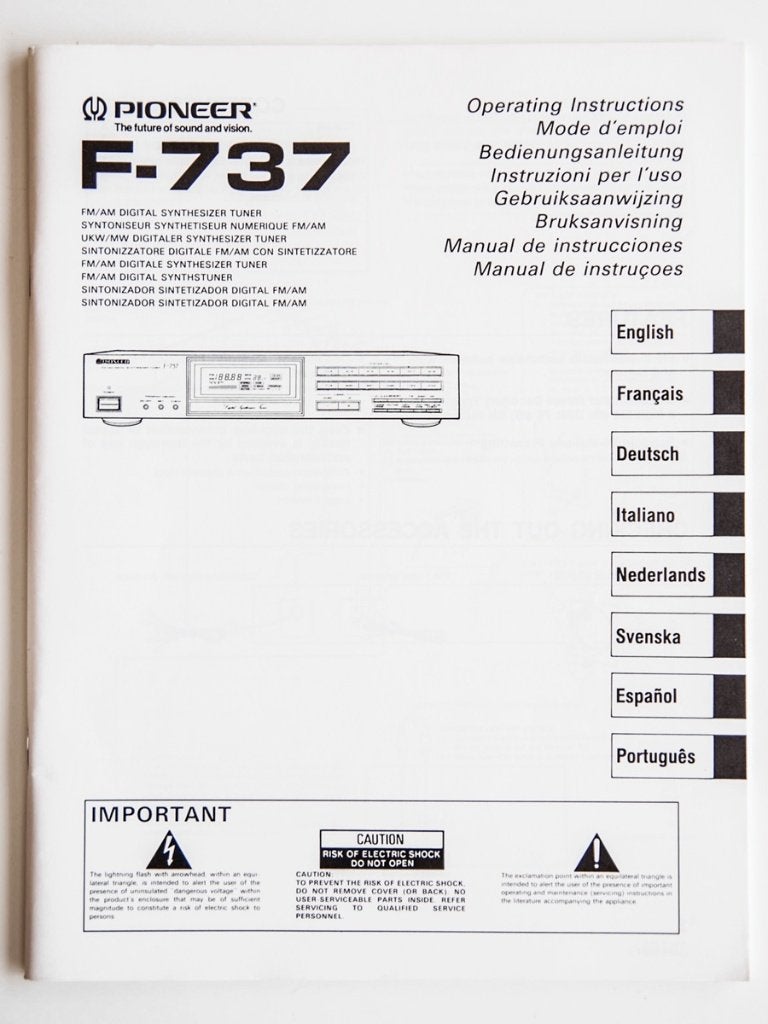 Pioneer F-737 audiophile Tuner, TV, Hi-fi & Vidéo, Tuners, Enlèvement, Comme neuf