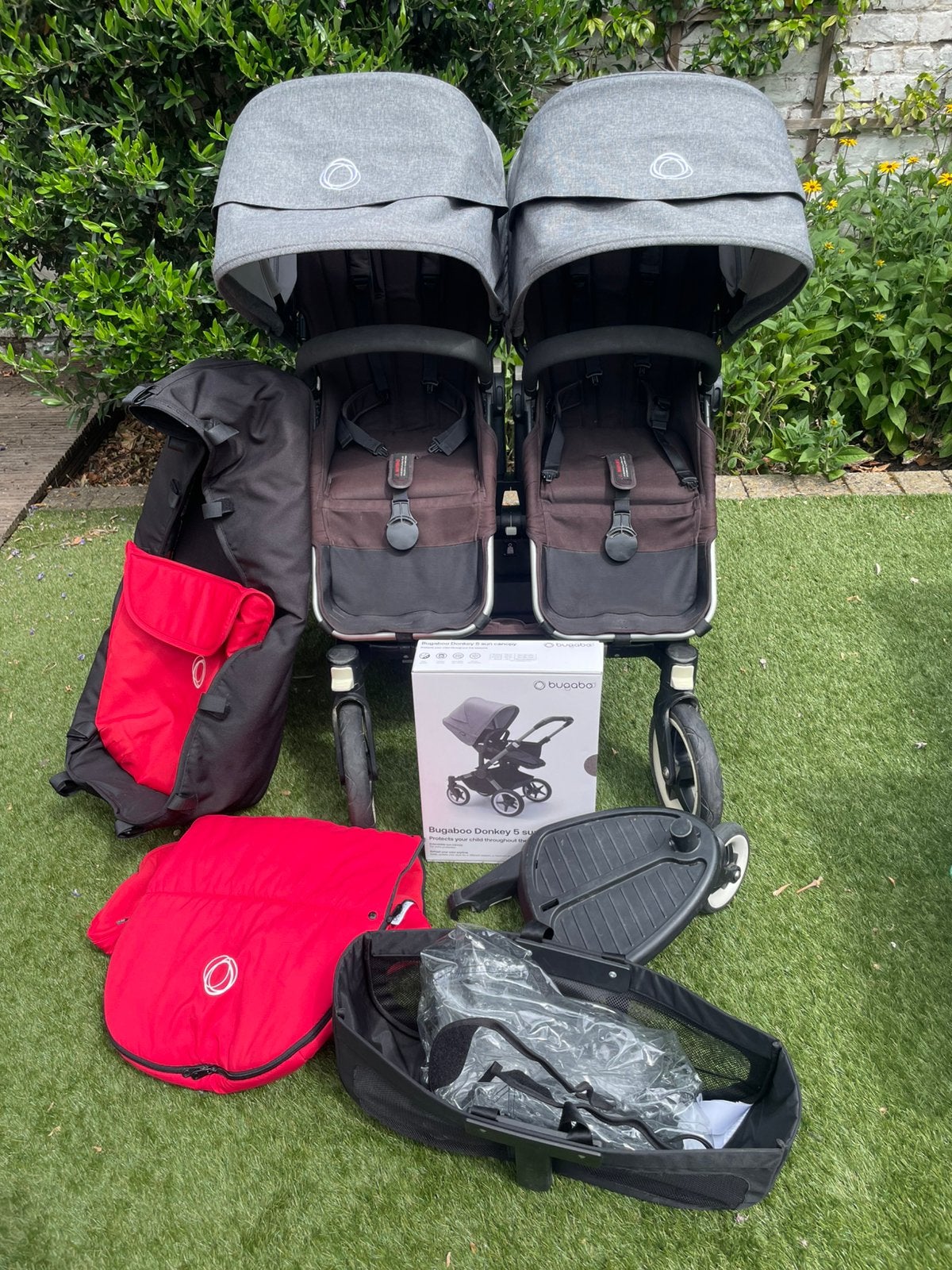 Bugaboo Donkey Duo - dubbele buggy, Kinderen en Baby's, Gebruikt, Bugaboo, Verstelbare duwstang, Ophalen