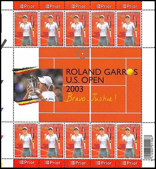 Timbres 3225 Justine Henin Feuillet de 10 (Tennis), Timbres & Monnaies, Timbres | Europe | Belgique, Envoi, Timbre-poste, Neuf