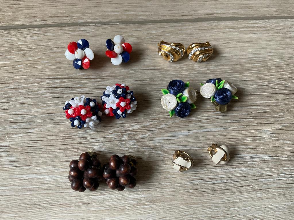 Vintage oorbellen clip on, Ophalen of Verzenden, Gebruikt