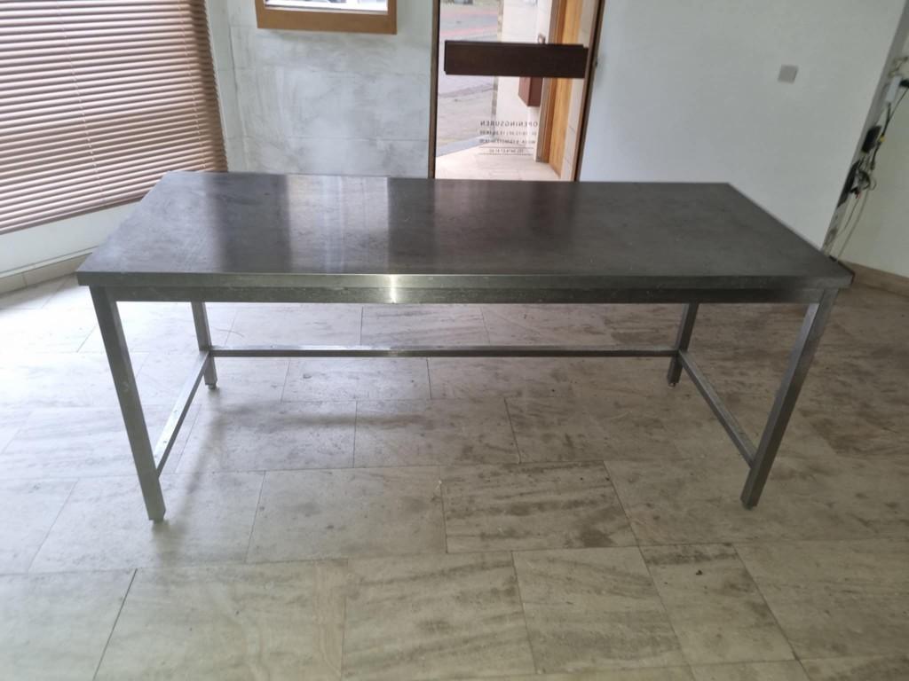 inox tafel, Ophalen of Verzenden, Gebruikt, Meubilair