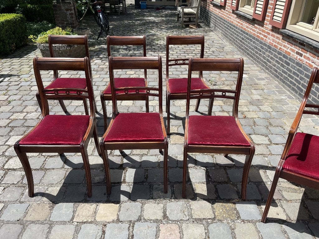 6+1 chaises de style anglais, Autres couleurs, Enlèvement, Tissus, Engels stijl