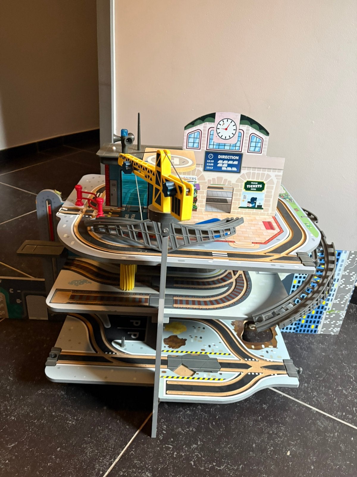 Garage / Parking multi-niveaux avec grue et héliport, Enfants & Bébés, Enlèvement, Utilisé, Garçon ou Fille