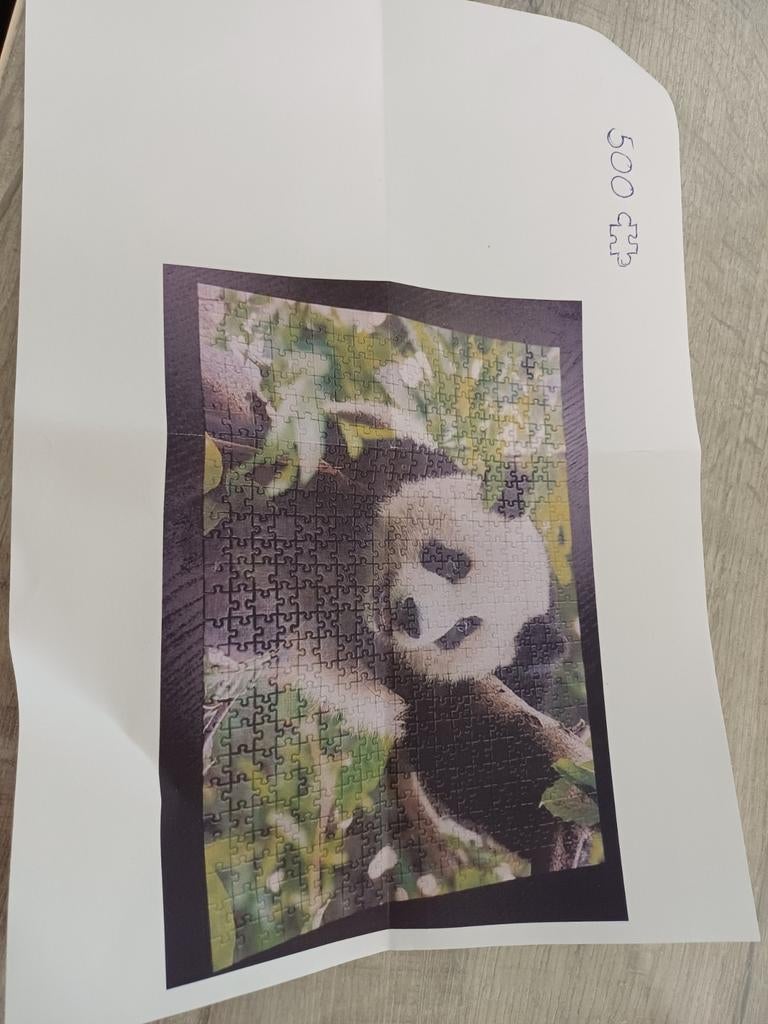 Panda puzzel, Hobby en Vrije tijd, Denksport en Puzzels, Ophalen, 500 t/m 1500 stukjes, Gebruikt, Legpuzzel