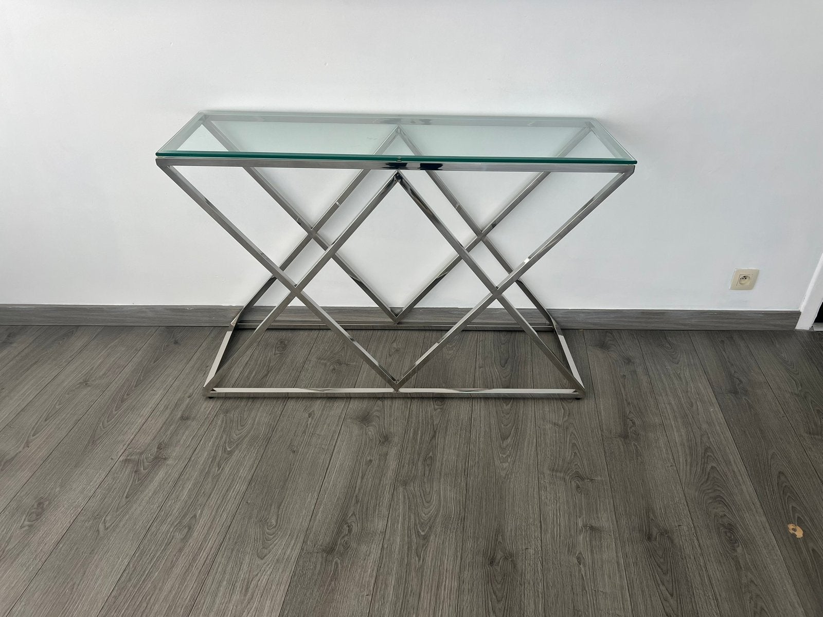 Dressoir silver avec verre, Enlèvement, Comme neuf, Verre
