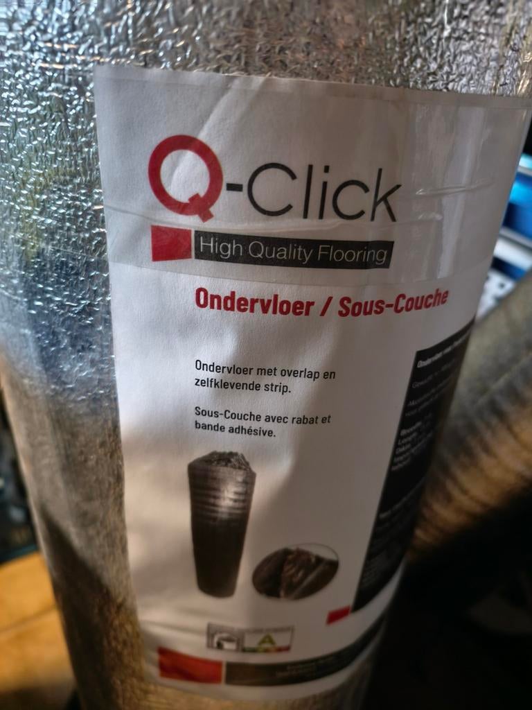 Anderhalve rol Ondervloer Q click van impermo +- 20 m2, Enlèvement