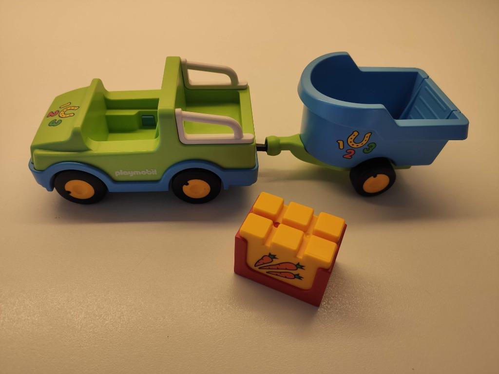PLAYMOBIL 1.2.3 Wagen met paardentrailer - 6958, Ophalen, Gebruikt