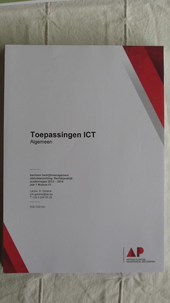 Toepassingen ICT + MS Word, Enlèvement ou Envoi, Comme neuf, Enseignement supérieur professionnel