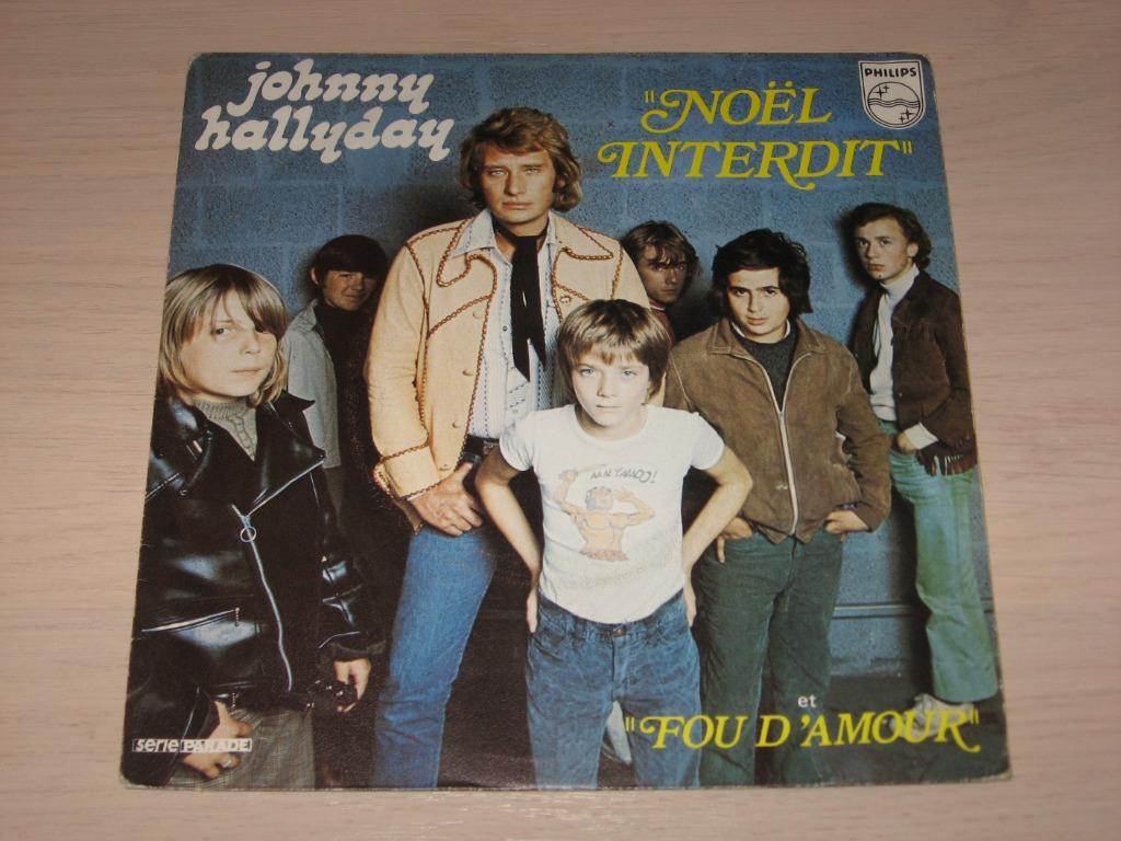 Disque vinyl 45 tours johnny hallyday noel interdit, Enlèvement ou Envoi, Comme neuf, Pop rock