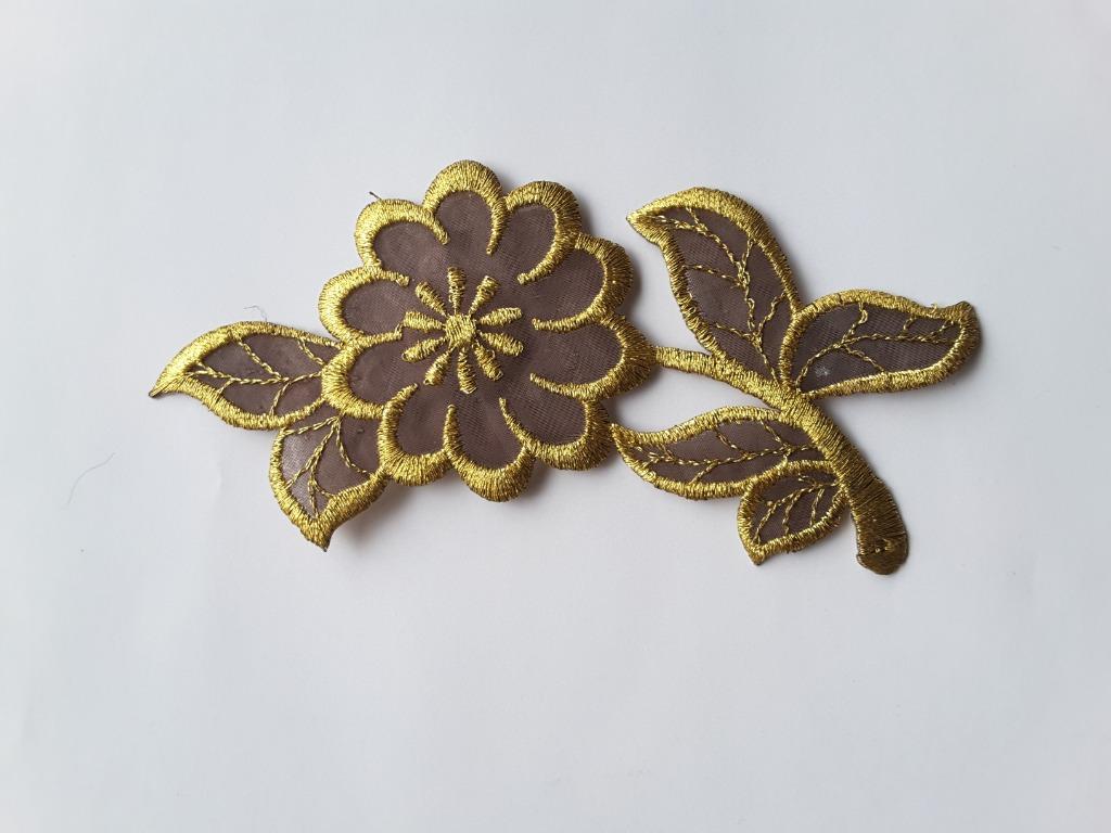 Breng een bruine, bruine en gouden patch aan om te naaien en, Ophalen of Verzenden, Nieuw