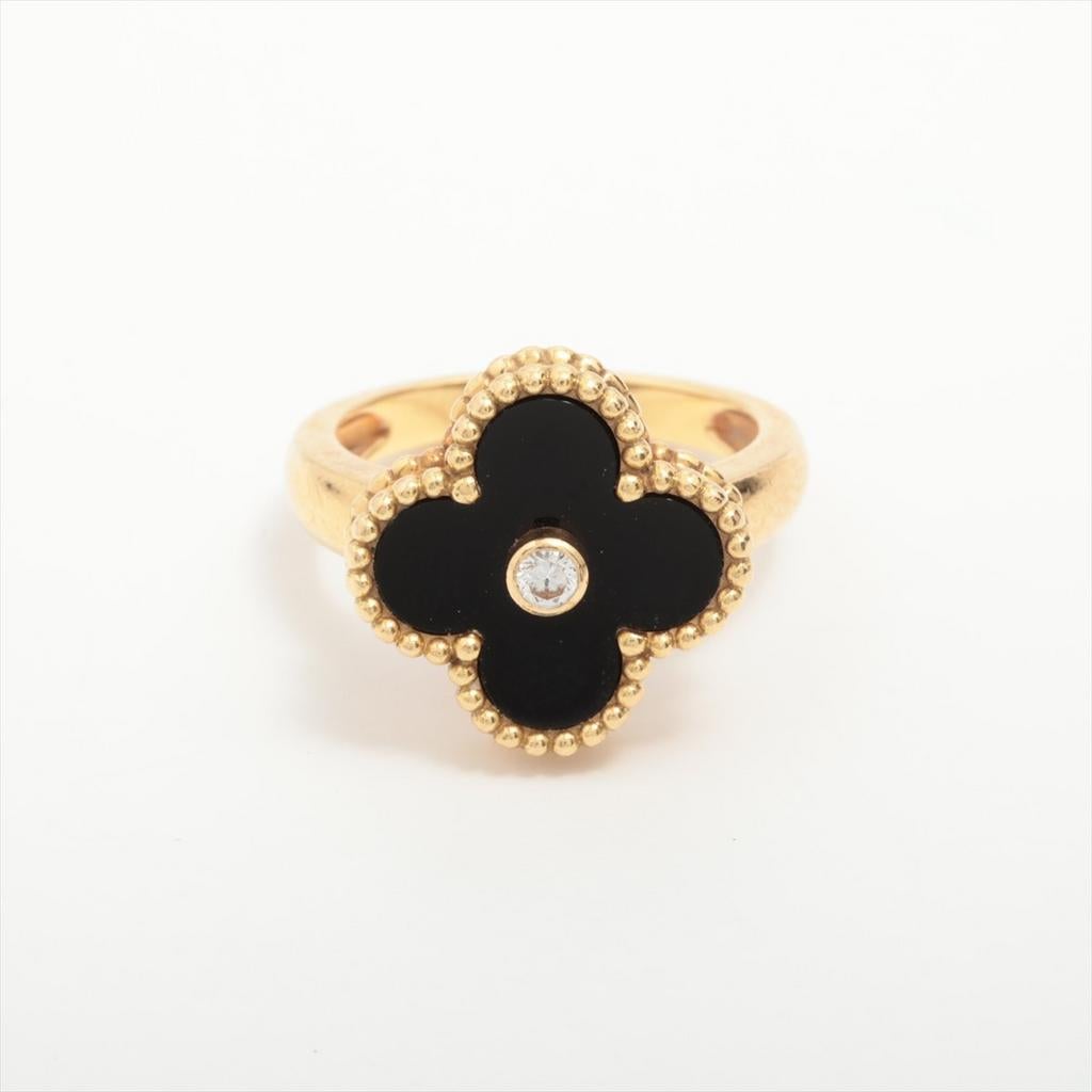 Bague Van Cleef & Arpels Alhambra 50, Plus petit que 17, Or, Utilisé, Noir