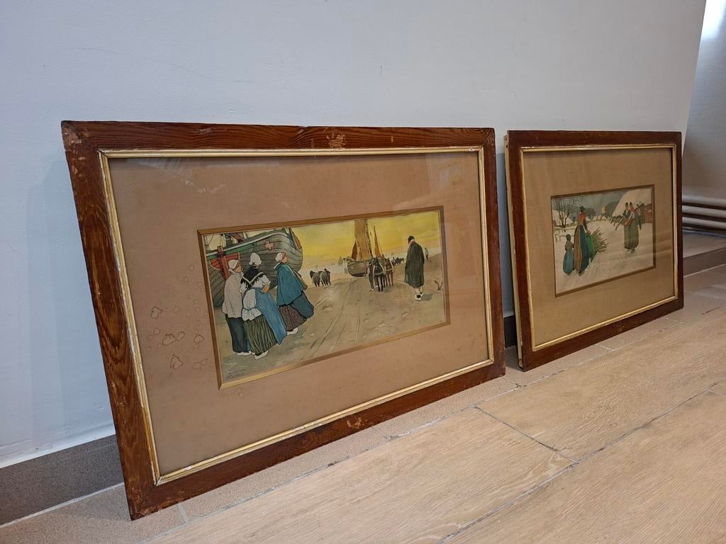 Fac Simile Henri Cassiers lot van 4, Antiek en Kunst, Ophalen
