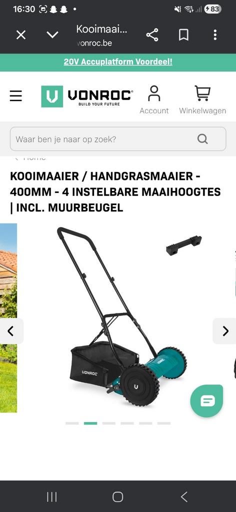 Vonroc grasmaaier, Tuin en Terras, Ophalen