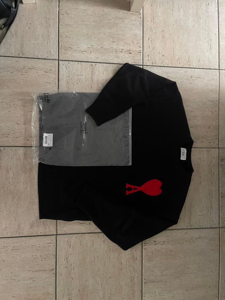 Ami paris sweater black, Enlèvement, Porté, Taille 52/54 (L), Noir