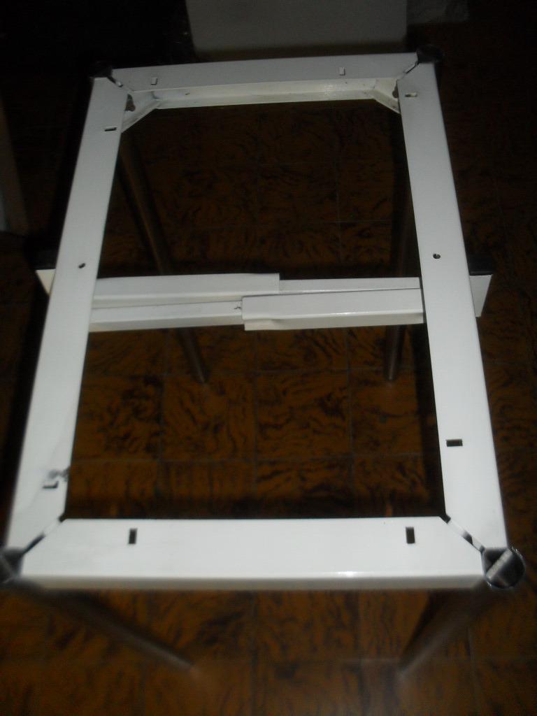Kleine uitschuifbare tafel voor luifel, caravan, balkon, Ophalen, Gebruikt, Rechthoekig, Metaal