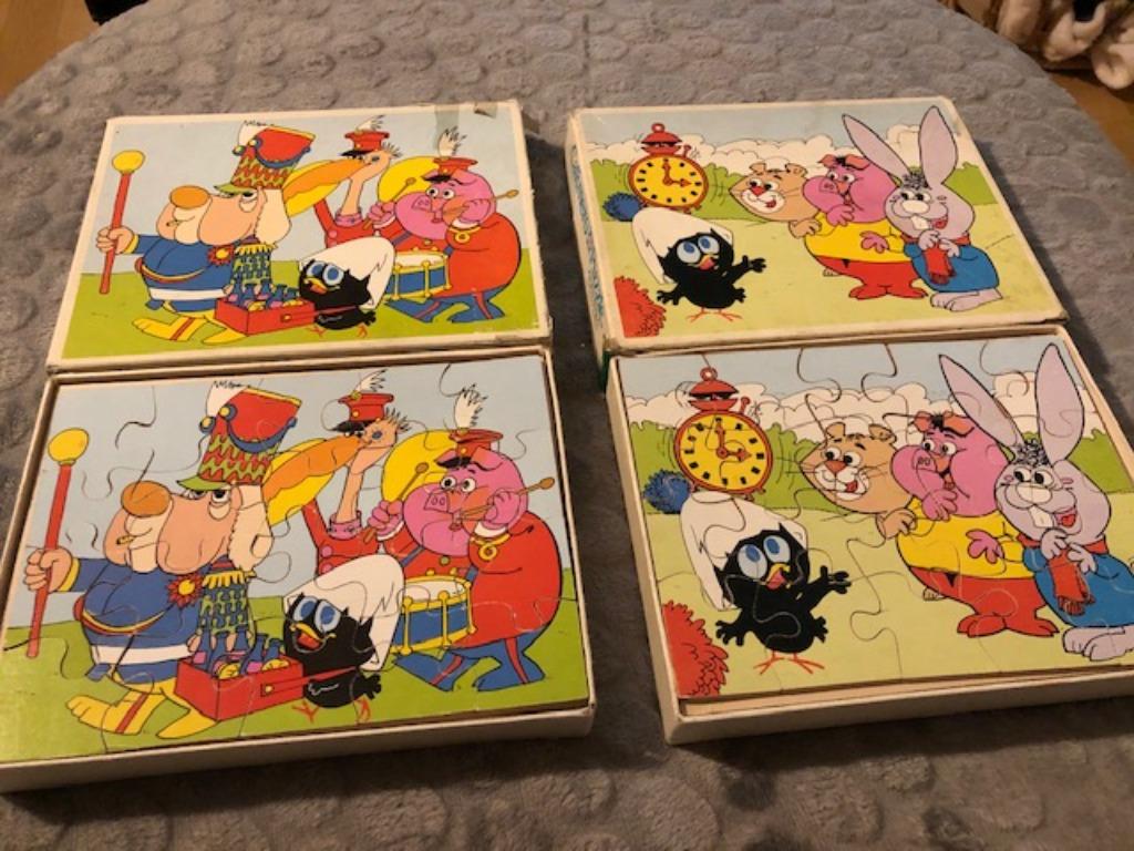 Retro puzzels Calimero, 2 stuks 20 stukken elk, Enlèvement ou Envoi, Utilisé, Geen idee, 10 à 50 pièces