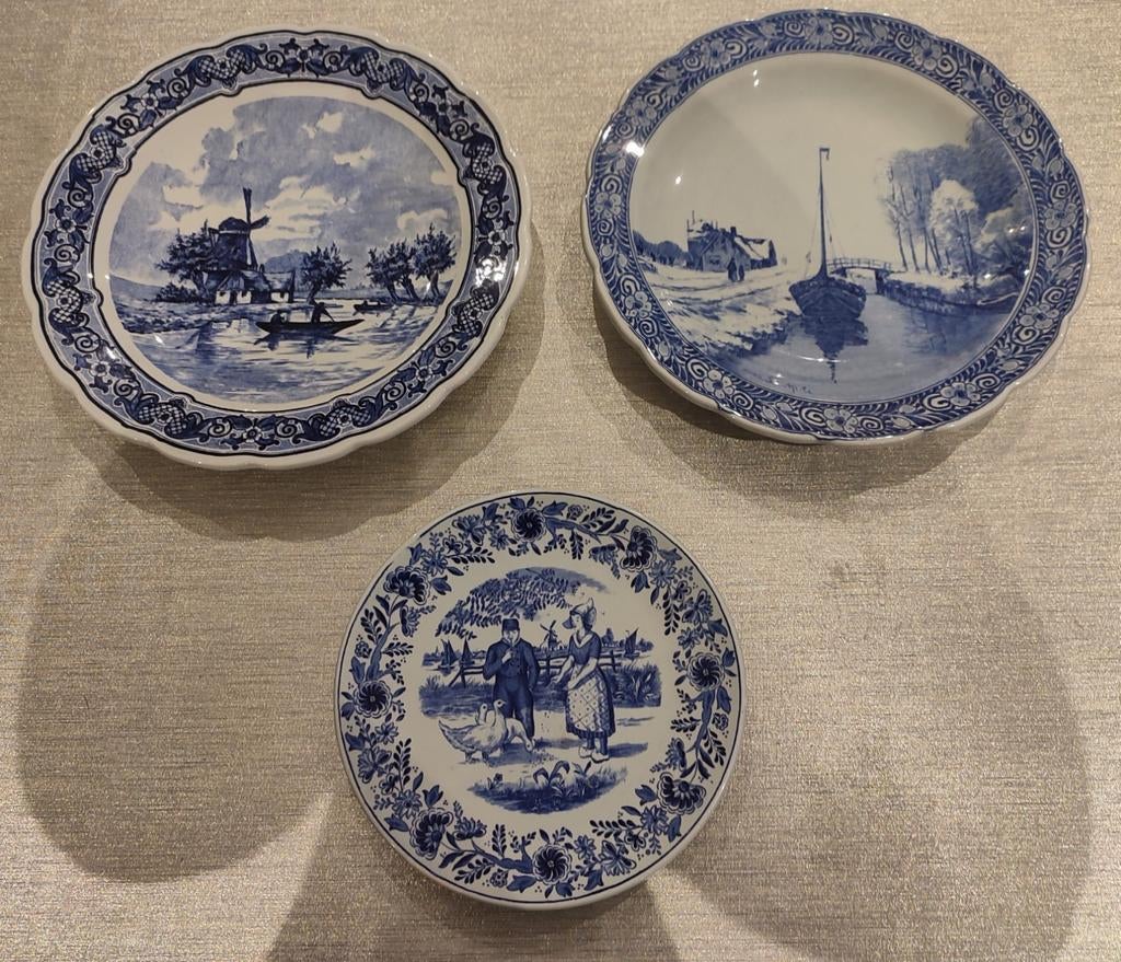 3 assiettes Delft livraison gratuite, Enlèvement