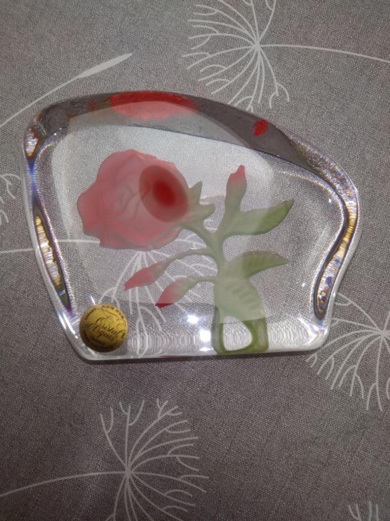 Rose dans Cristal d'Arques, Antiquités & Art, Enlèvement ou Envoi