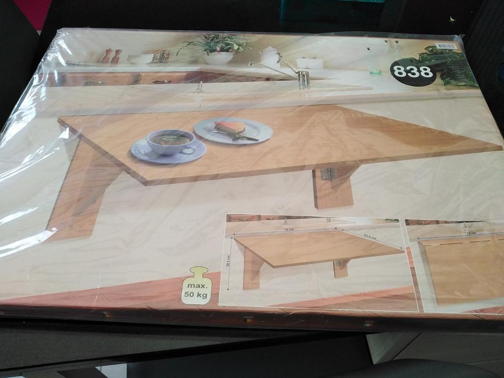 Table murale pliable en bois. NEUVE 2 pièces possibles, Enlèvement, Neuf