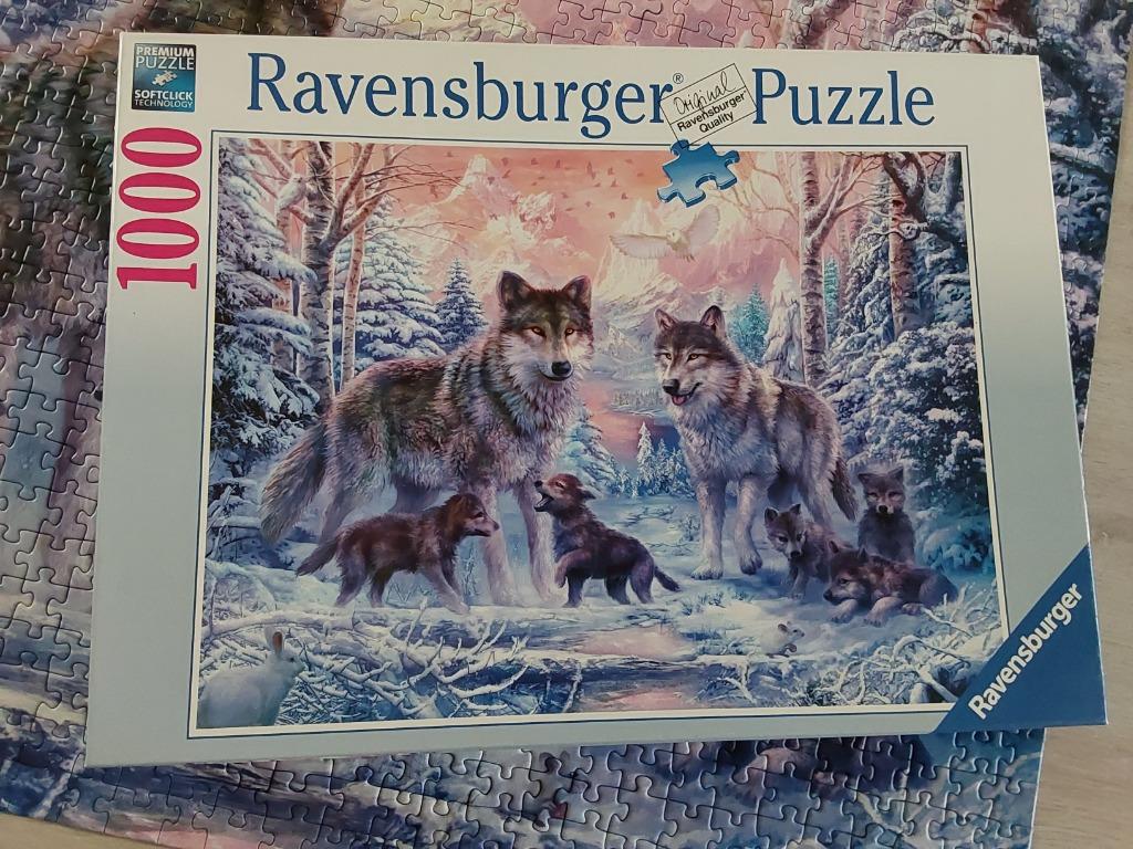 Puzzel ravensburger 1000 wolven, Hobby en Vrije tijd, Ophalen of Verzenden, Zo goed als nieuw